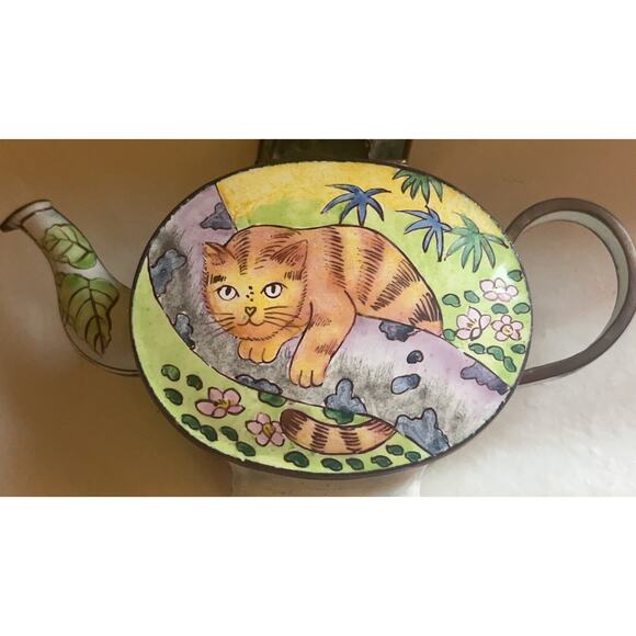 Vintage 1999 Kelvin Chen Copper Miniature Cat Teapot No. 55 - Collectible - Picture 14 of 16